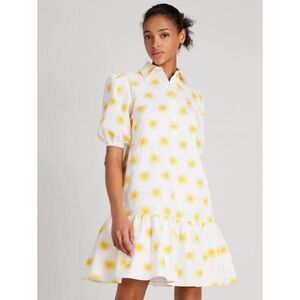 NWOT KATE SPADE SUNS LAKE YELLOW FLORAL 2 WAY BELTED DROP WAIST DRESS MEDIUM